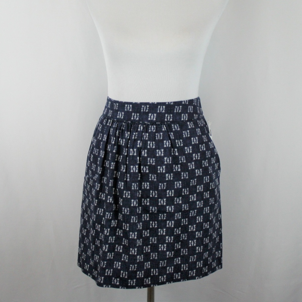 GAP Navy And White Printed Front Pleat Skirt